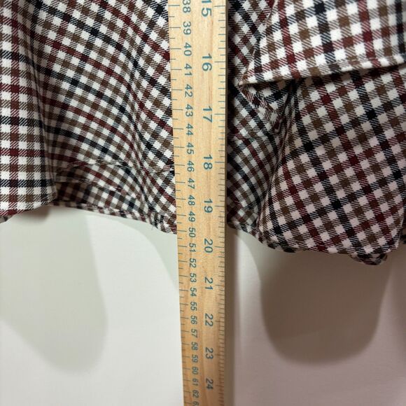 Brooks Brothers Plaid Wool Skirt Women 8 Brown Ruffles Preppy Academia Heritage - Picture 7 of 8